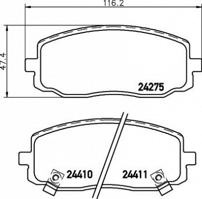 HELLA PAGID 8db355006571 -  Комплект тормозных колодок, дисковый тормоз